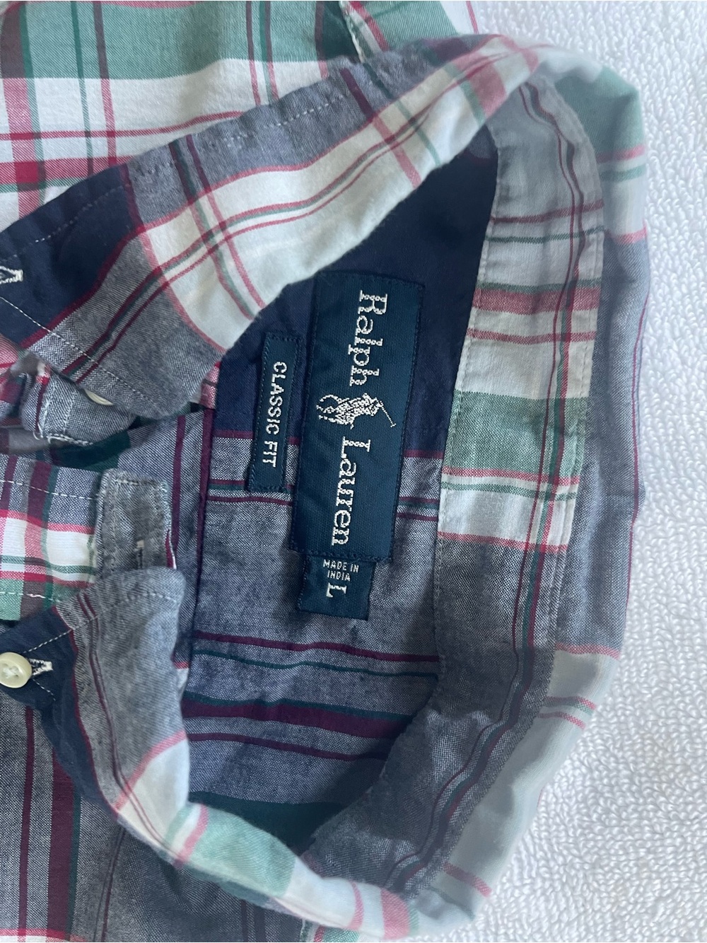 Ralph Lauren Plaid Short Sleeve Shirt Bundle-size Large - Picture 10 of 11